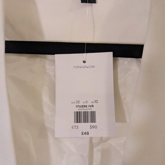 NWT - TOPSHOP - White Blazer (Size 6) - Picture 4 of 4